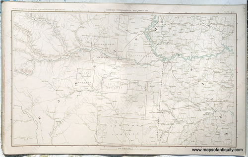 Antique-Lithograph-Print-Plate-161.-General-Topographical-Map.-Sheet-XXVI.-Sections-of-Kansas-with-Native-American-reserves-indicated-and-Missouri.-1894-US-War-Dept.-Civil-War-Civil-War-1800s-19th-century-Maps-of-Antiquity