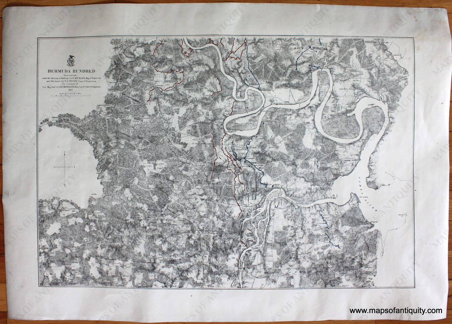 Genuine-Antique-Civil-War-Battle-Map-Appomattox-Court-House-Antique-Military-Maps-and-Views-Civil-War-1867-Bien-/-US-War-Dept-Maps-Of-Antiquity-1800s-19th-century