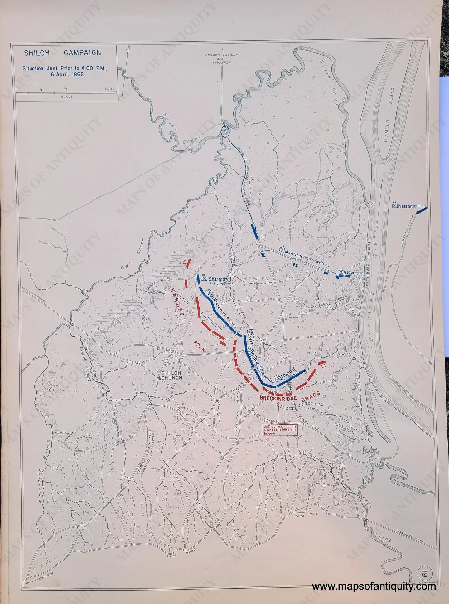 Genuine-Antique-Map-Shiloh-Campaign-Situation-Just-Prior-to-4-00-PM-6-April-1862-1948-Matthew-Forney-Steele-Dept-of-Military-Art-and-Engineering-US-Military-Academy-West-Point-Maps-Of-Antiquity