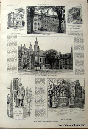 Black-and-White-Antique-Map-Yale-College---From-Photographs-by-Pach-Brothers--Colleges-Yale-1885-Harper's-Weekly-Maps-Of-Antiquity