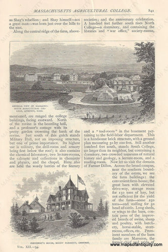 Set-of-Antique-Black-and-White-Pages-with-Text-and-Engraved-Prints-University-of-Massachusetts-Amherst-Colleges-Amass-1876-Scribner's-Maps-Of-Antiquity