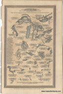 1831 - A Comparative View of the Principal Lakes in the Western Hemisphere Reduced from an original drawing compiled and arranged by Thomas Starling - Genuine Antique Print