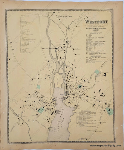 Antique-Map-Westport-Connecticut-Connecticut-CT-1867-Beers-1860s-1800s-19th-century-Maps-of-Antiquity