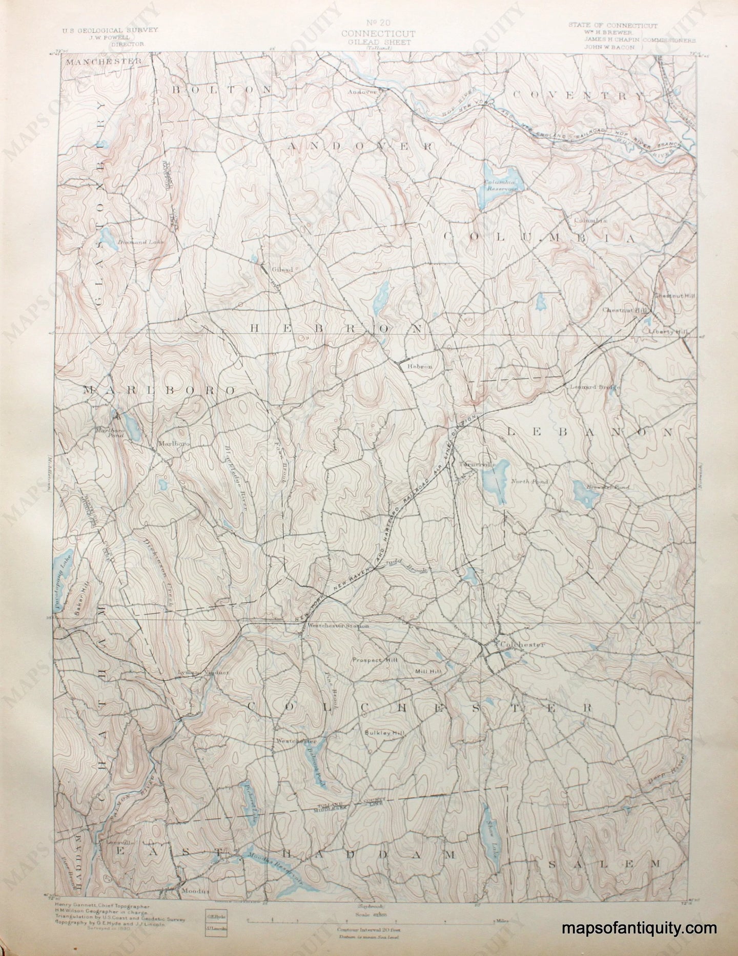 Topographical-Map-CT-Gilead-sheet-antique-topo-map-United-States-Connecticut-1890-USGS-Maps-Of-Antiquity