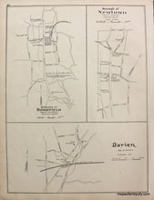 Load image into Gallery viewer, 1893 - City of Danbury, Fairfield, Saugatuck, verso Westport, Sandy Hook &amp; Rocky Glen, and Ridgefield, Newtown and Darien *****SOLD***** - Antique Map
