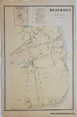 Antique-Hand-Colored-Map-West-Haven-(CT)-United-States-Connecticut-1868-Beers-Maps-Of-Antiquity