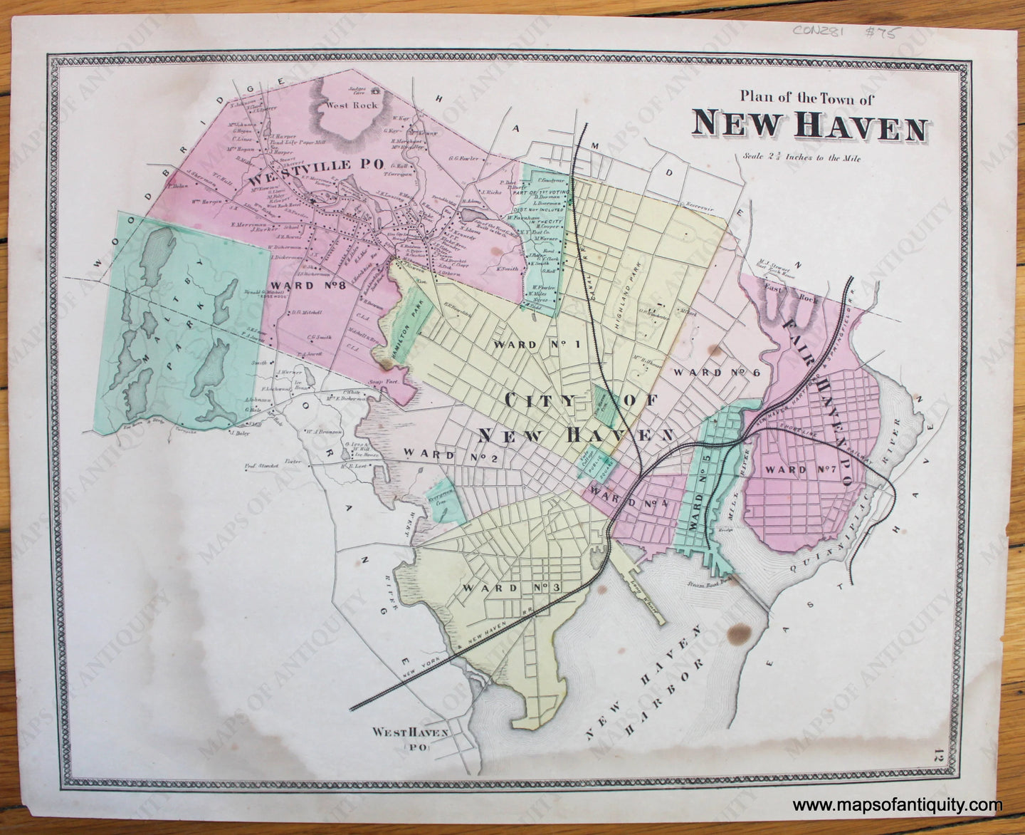 Antique-Map-CT-Connecticut-Plan-of-the-Town-of-New-Haven