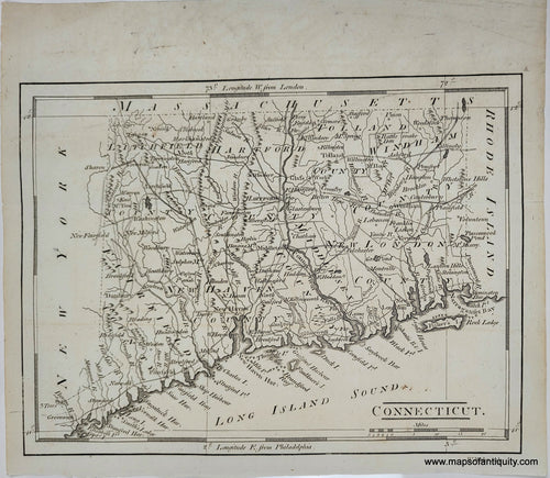 Genuine-Antique-Map-Connecticut-1804-Carey-Maps-Of-Antiquity