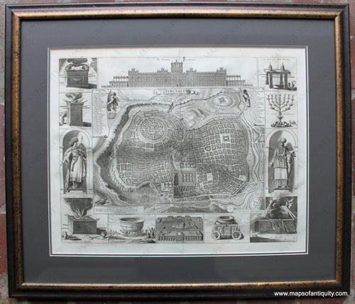 Framed-Antique-Map-Ierusalem-(Jerusalem)-**********-Middle-East-&-Holy-Land--c.-1700-Stoopendaal-Maps-Of-Antiquity