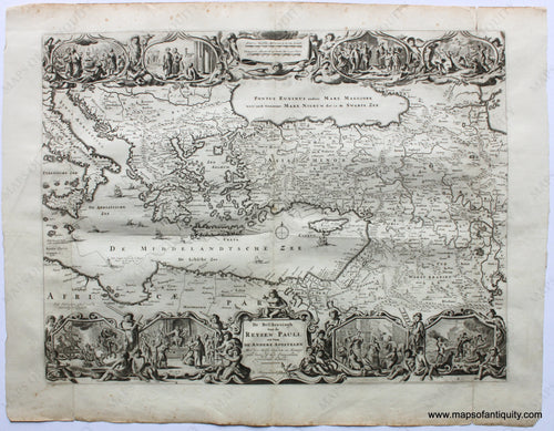 Antique-Uncolored-Map-Greece-and-Turkey---De-Beschryvingh-van-de-Reysen-Pauli-en-Van-Andere-Apostelen-**********-Turkey-&-The-Mediterranean--c.-1700-Stoopendaal-Maps-Of-Antiquity