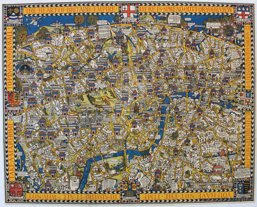 Antique-Printed-Color-Map-The-Wonderground-Map-of-London-Town-Europe-London-1924-MacDonald-Gill-Maps-Of-Antiquity-1800s-19th-century
