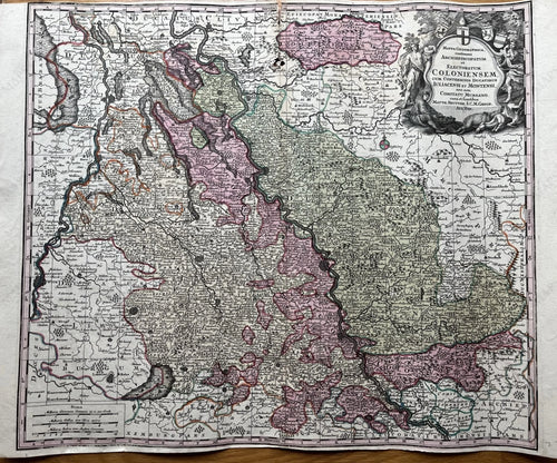 Genuine-Antique-Hand-colored-Map-Germany-Coloniensem-cum-conterminis-Ducatibus-Juliacensi-et-Montensi-nec-non-Comitatus-Mursano--Seutter-Maps-Of-Antiquity