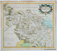 Genuine-Antique-Map-West-Riding-of-Yorkshire---England-1695-1722-Morden-Maps-Of-Antiquity