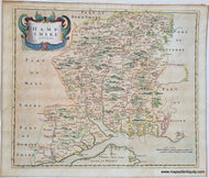 Genuine-Antique-Map-Hampshire---England-1695-1722-Morden-Maps-Of-Antiquity