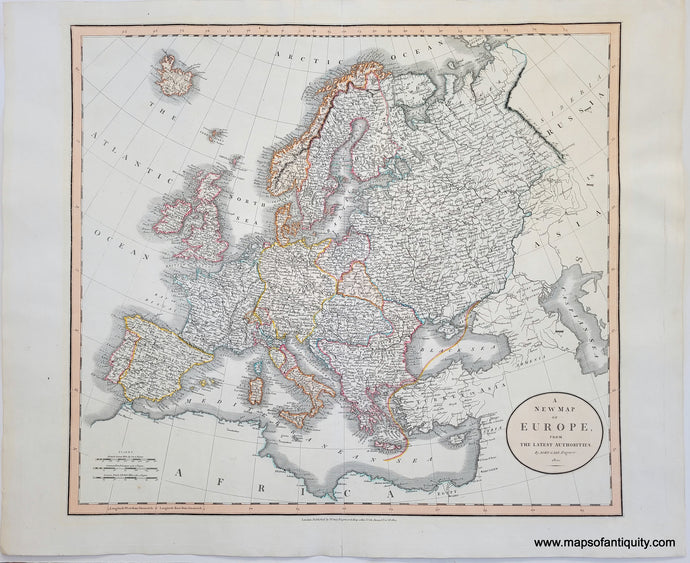 Genuine-Antique-Map-A-New-Map-of-Europe-from-the-Latest-Authorities-1806-Cary-Maps-Of-Antiquity