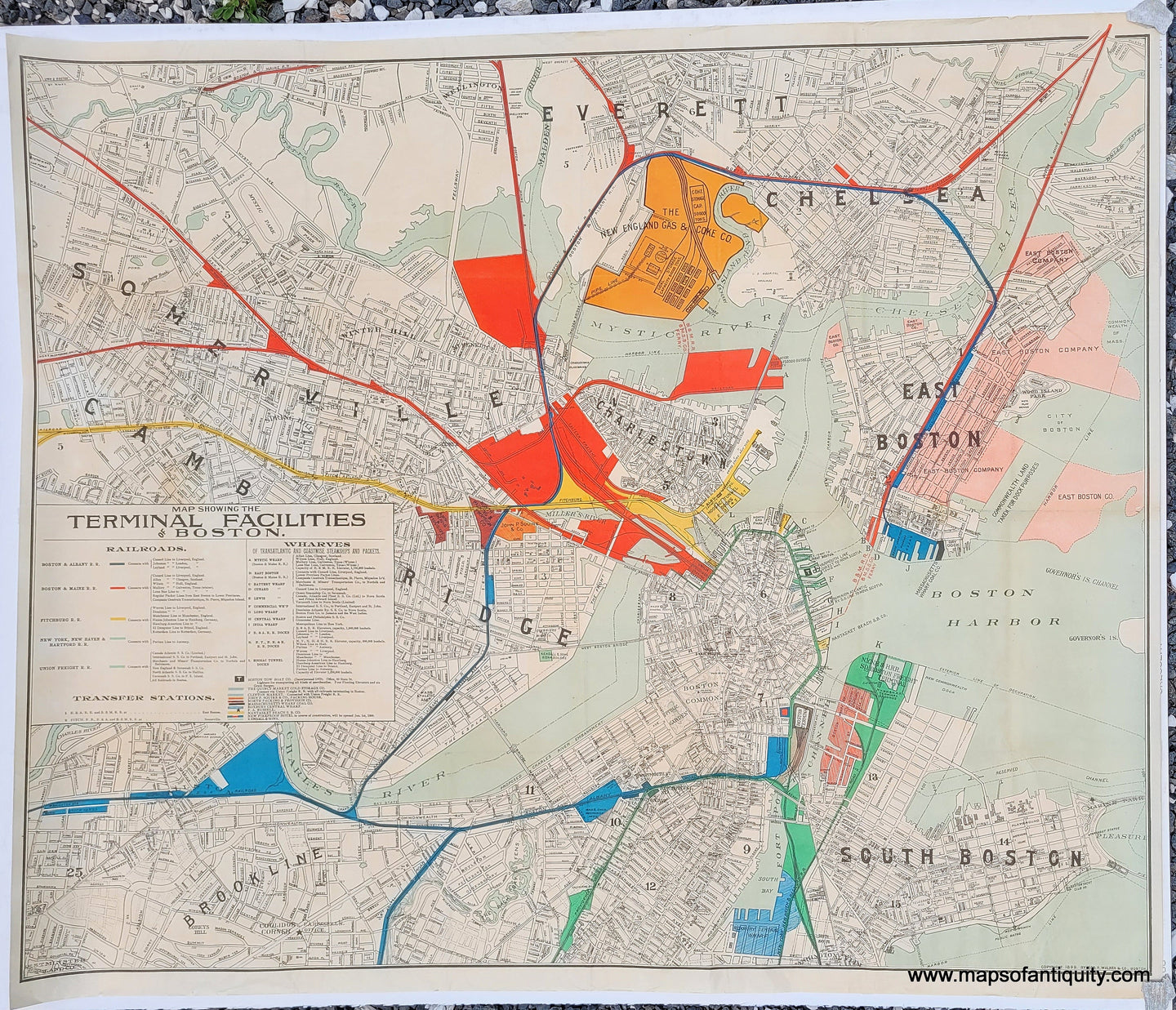 Genuine-Antique-Map-Terminal-Facilities-of-Boston-1899-Walker-Maps-Of-Antiquity