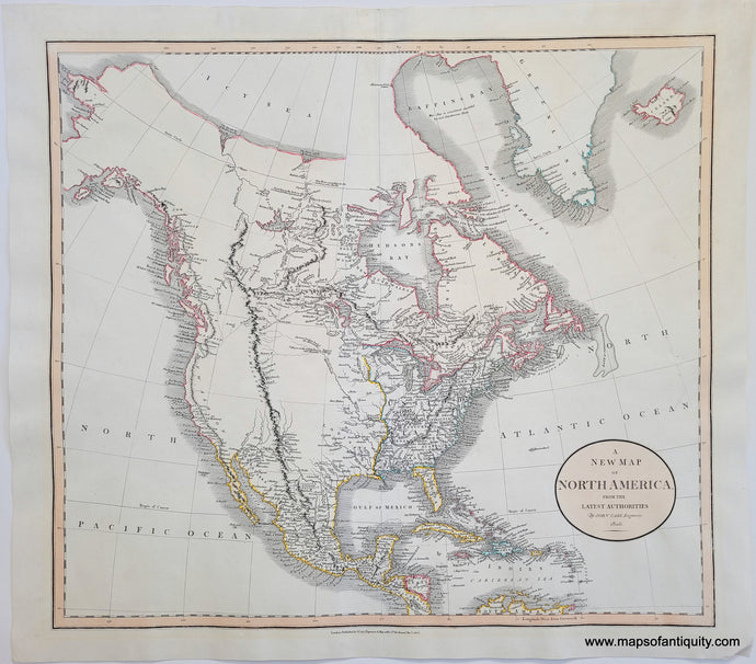 Genuine-Antique-Map-A-New-Map-of-North-America-from-the-Latest-Authorities-1806-John-Cary--Maps-Of-Antiquity