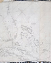 Load image into Gallery viewer, 1832/1837 - Blunt’s New Chart Of The West Indies And Gulf Mexico Antique Map Genuine Nautical
