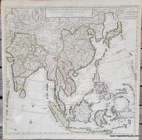 Genuine-Antique-Map-Cartes-des-Indes-et-de-la-Chine-1730-Covens-Mortier-Maps-Of-Antiquity