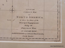 Load image into Gallery viewer, Genuine-Antique-Map-A-New-and-Correct-Map-of-North-America-in-which-the-places-of-the-principal-engagements-during-the-present-war-are-accurately-inserted-and-the-Boundaries-as-Settled-by-Treaty-in-1783-Clearly-Marked-1783-Bew-Political-Magazine-Maps-Of-Antiquity

