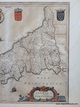 Load image into Gallery viewer, Genuine-Antique-Map-Cornwall-England---Cornubia-sive-Cornwallia-1659-Johannes-Blaeu-Maps-Of-Antiquity
