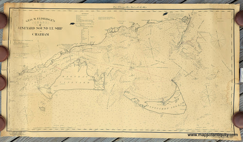 Antique-Nautical-Chart-C-Eldridge's-New-Chart-of-Vineyard-Sound-and-Nantucket-Shoals-Lt-Ship-1904-Eldridge-Cape-Cod-1900s-Maps-of-Antiquity