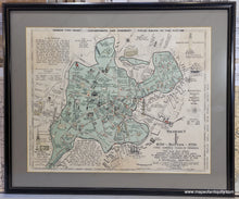 Load image into Gallery viewer, 1928 - Boston Ancient And Modern In Picture Story Antique Pictorial Map (Framed) Genuine
