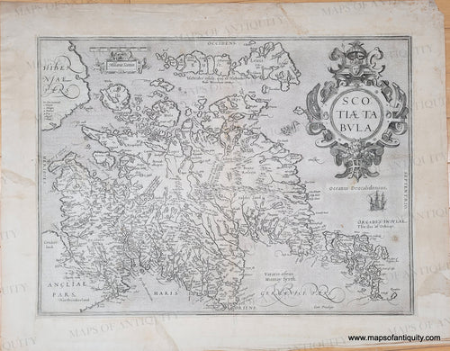 Genuine-Antique-Map-Scotland-Scotiae-tabula-1584-Ortelius-Maps-Of-Antiquity