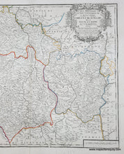 Load image into Gallery viewer, 1775 - Southeast-central France near Lyon - Les Provinces et Gouvernemens Du Lionnois, Forez et Beaujelois de la Haute et Basse Auvergne et du Bourbonois. - Genuine Antique Map
