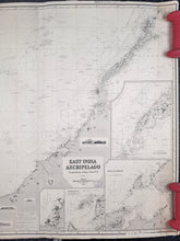 Load image into Gallery viewer, 1889/1890 - East India Archipelago, Western Route to China, No. 4 [Borneo and South China Sea] - Genuine Antique Chart
