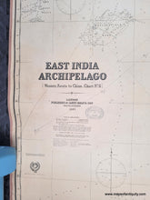 Load image into Gallery viewer, 1889/1890 - East India Archipelago, Western Route to China, No. 6 [Hong Kong, Taiwan, Philippines] - Genuine Antique Chart
