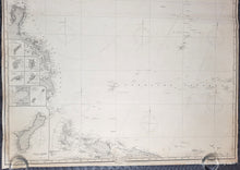 Load image into Gallery viewer, Antique sailing chart of the Western Pacific south of Japan topography and plotting. 
