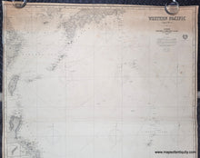 Load image into Gallery viewer, Antique sailing chart of the Western Pacific south of Japan topography and plotting. 

