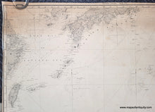 Load image into Gallery viewer, Antique sailing chart of the Western Pacific south of Japan topography and plotting. 
