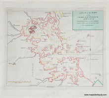 Load image into Gallery viewer, Vibrant color. Pink, red, yellow, green. Genuine-Antique-Map-A-Plan-of-the-Town-and-Chart-of-the-Harbour-of-Boston-Exhibiting-a-View-of-the-Islands-Castle-Forts-and-Entrances-into-the-said-Harbour-1775-Gentlemans-Magazine-Maps-Of-Antiquity 
