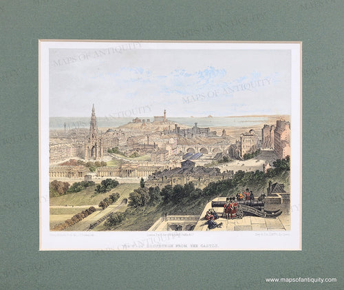 Genuine-Antique-Print-View-of-Edinburgh-from-the-Castle-1848-Day-Son-Griffin-Co-Maps-Of-Antiquity
