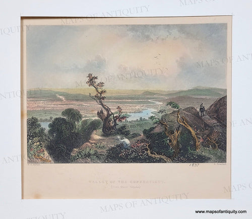 Genuine-Antique-Print-Valley-of-the-Connecticut-from-Mount-Holyoke--1838-Bartlett-Maps-Of-Antiquity