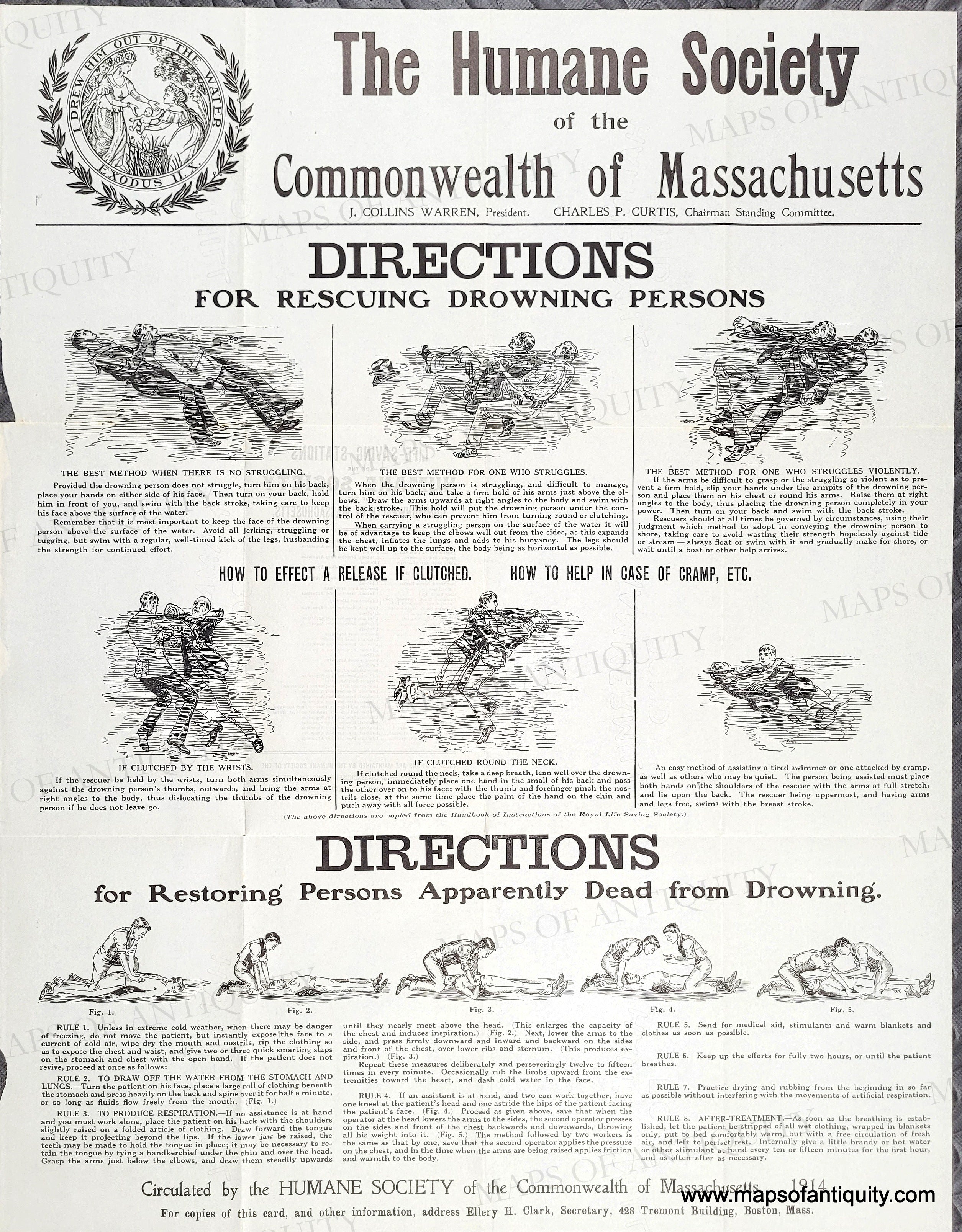1914 - Humane Society of the Commonwealth of Massachusetts Broadside ...