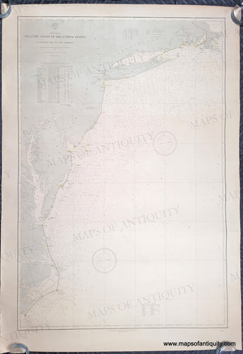 Genuine-Antique-Chart-Atlantic-Coast-of-the-United-States-Buzzards-Bay-to-Cape-Lookout-1884-Hydrographic-Office-US-Navy-Maps-Of-Antiquity