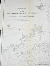 Load image into Gallery viewer, 1857 - Preliminary Chart No. 4 of the Sea Coast of the United States from Plymouth Mass to Saughkonnet River RI - Genuine Antique Chart
