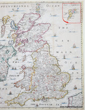 Load image into Gallery viewer, 1669 - A Generall Mapp of the Isles of Great Brittaine, Designed by Monsieur Sanson… - Genuine Antique Map
