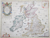 Genuine-Antique-Map-A-Generall-Mapp-of-the-Isles-of-Great-Brittaine-Designed-by-Monsieur-Sanson-1669-Richard-Blome-Maps-Of-Antiquity