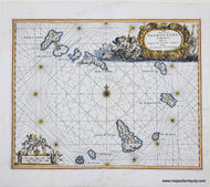 Genuine-Antique-Map-Cape-Verde-Islands-Insula-Promontorii-Viridis-Hispanis-Issas-de-Cabo-Verde-Belgis-de-Soute-Eylanden--c-1686-Dapper-Maps-Of-Antiquity