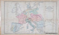 Genuine-Antique-Map-Western-Central-and-Southern-Continental-Europe-1855-Cornells-High-School-Geography-Maps-Of-Antiquity