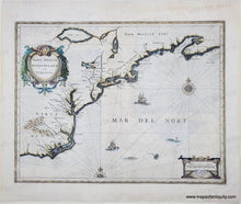 Load image into Gallery viewer, Genuine-Antique-Map-North-Carolina-to-Nova-Scotia-Nova-Anglia-Novum-belgium-et-Virginia-1636-Jansson-Maps-Of-Antiquity

