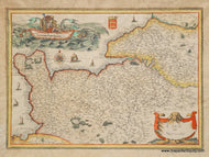 1634 - Normandy, France - Carte de Normandie - Antique Map