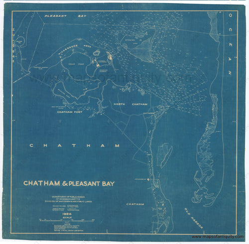 Chatham And Pleasant Bay Blueprint Style - Reproduction