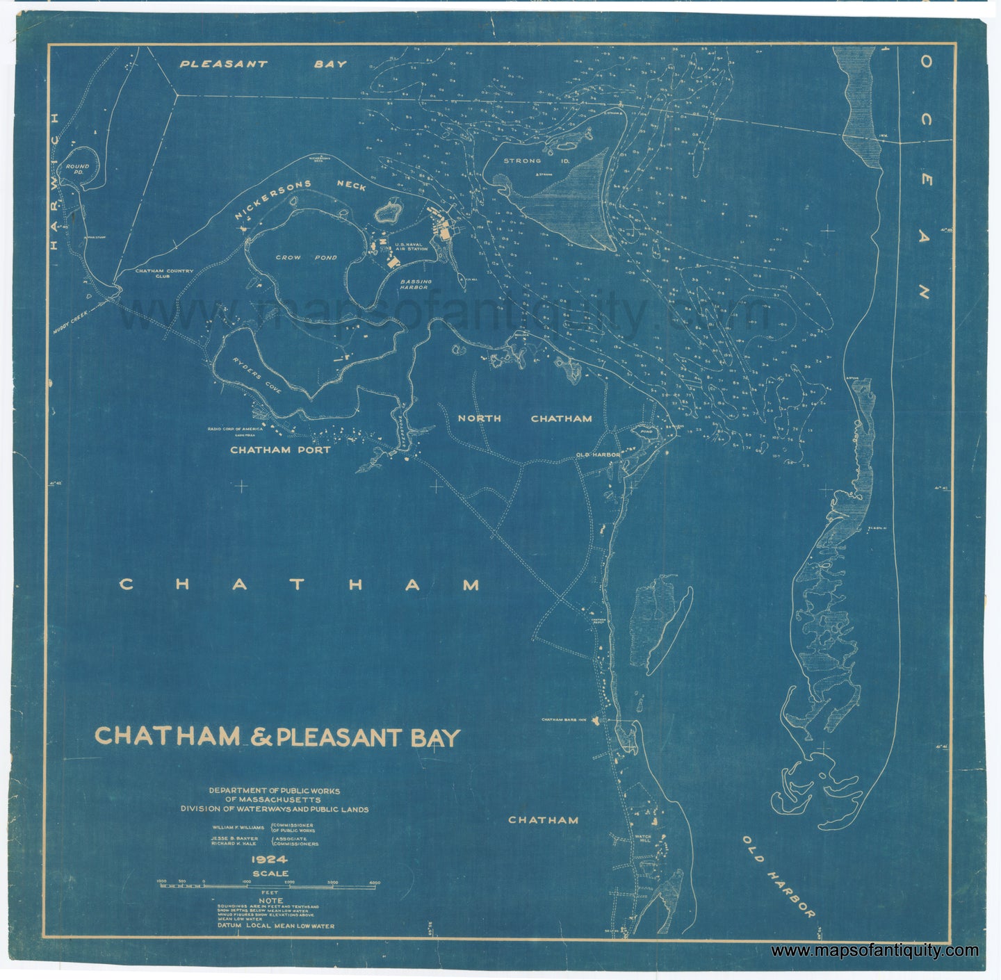 Chatham and Pleasant Bay, Blueprint style - Reproduction