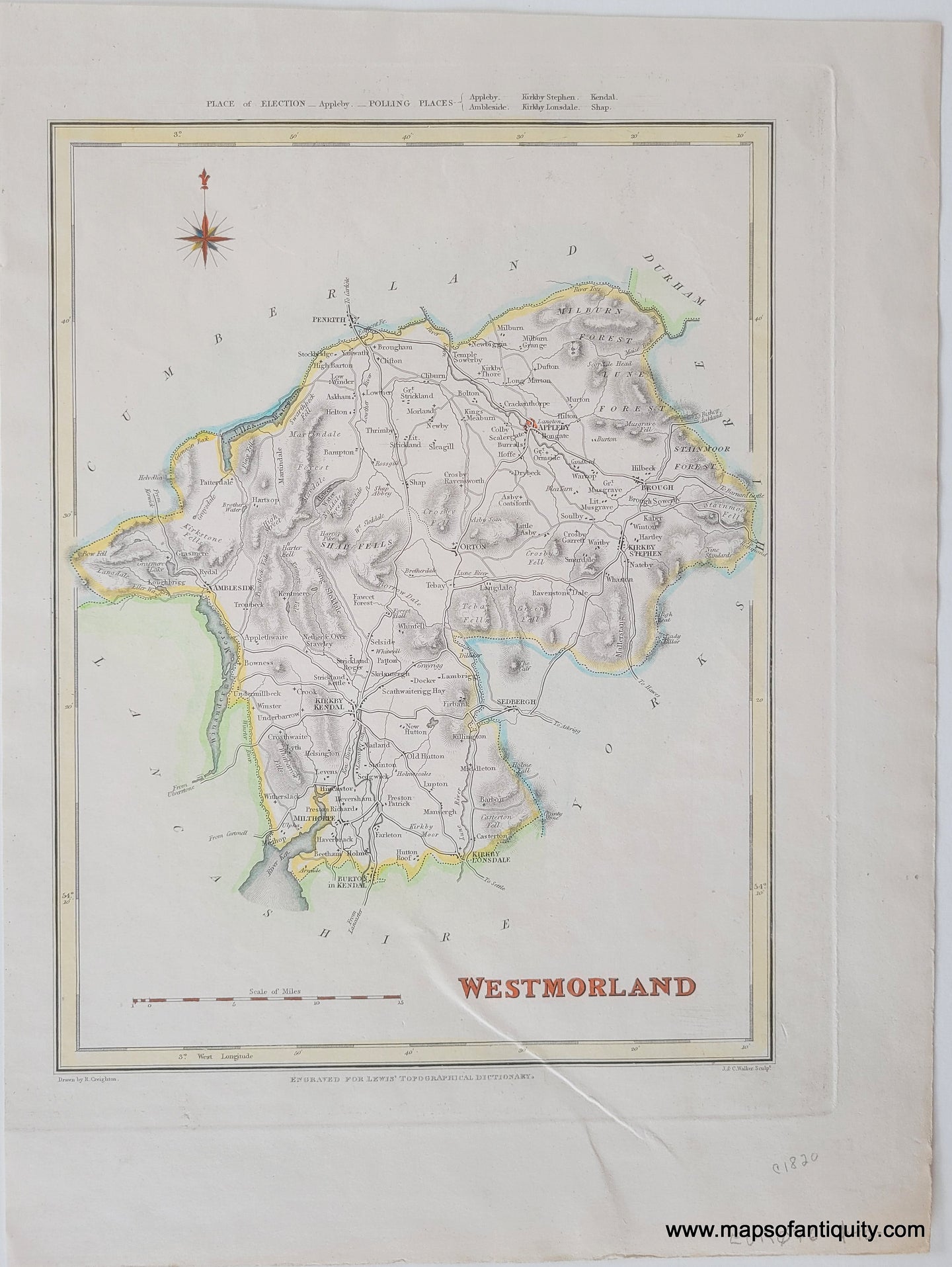 1820 - Westmoreland - Antique Map
