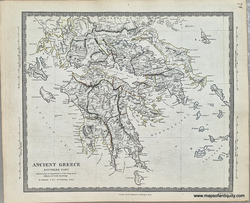 Antique-Map-Ancient-Greece-Southern-Part-SDUK-Society-Diffusion-Useful-Knowledge-1830s-1800s-19th-century-Maps-of-Antiquity